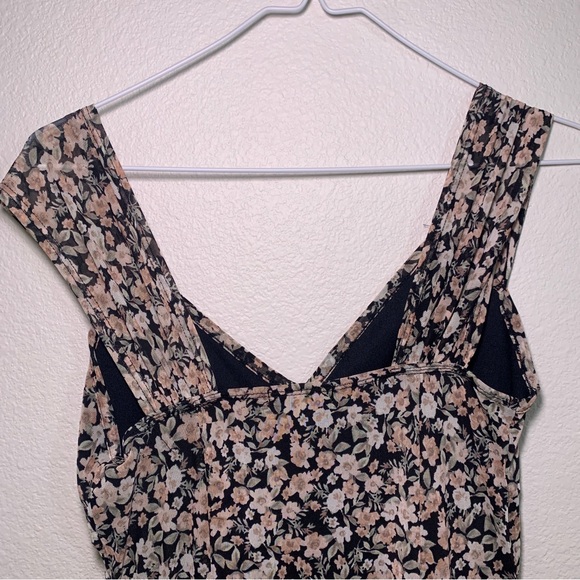 NWT Mesh Floral Mini dress black pink lace slip dress babydoll coquette short - Picture 12 of 16